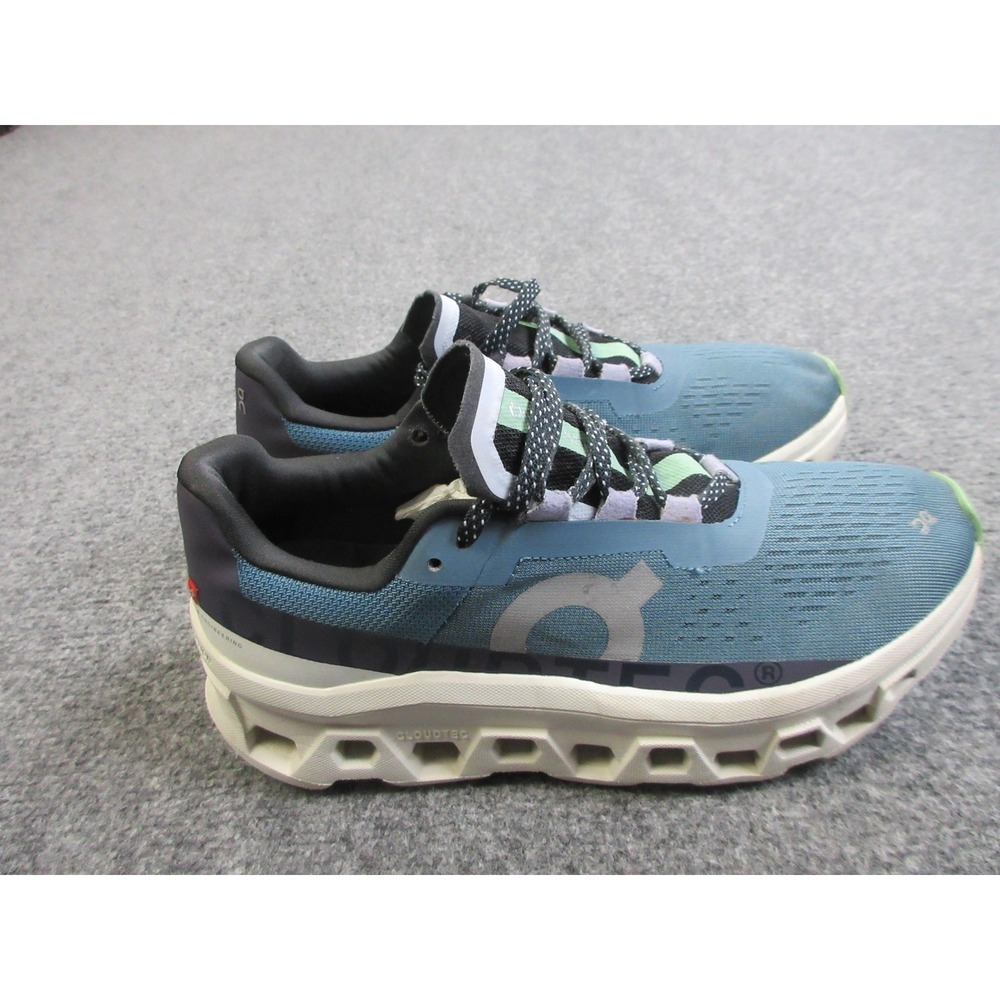 On Cloudmonster Shoes Womens Size 9.5 Blue Green Running Sneakers Road Cushion